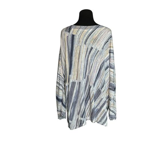 Nic + Zoe blue stripes lightweight tunic sweater size 3X - Picture 13 of 15